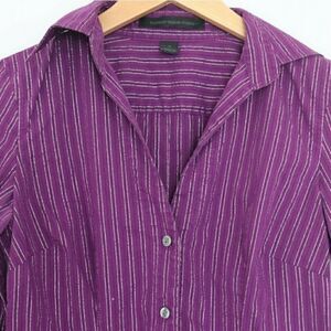Express Purple & Silver Button Down Shirt - Size S